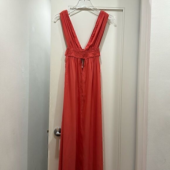 Tobi MYKONOS MAXI DRESS XS / CORAL - Picture 1 of 8